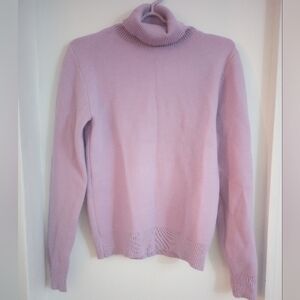 Pastel Purple Fluffy Turtleneck Sweater Faux Fur Lined Size Small